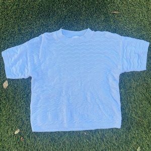 Periwinkle blue knitted short sleeve top